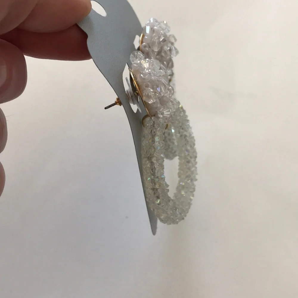 Glitter and Bead Earrings - Picture 4 of 4
